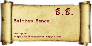 Balthes Bence névjegykártya
